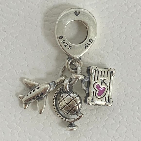 Pandora Airplane, Globe & Suitcase Dangle … - Picture 4 of 5